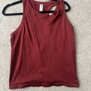 Women's Ribbed Red Tank Top